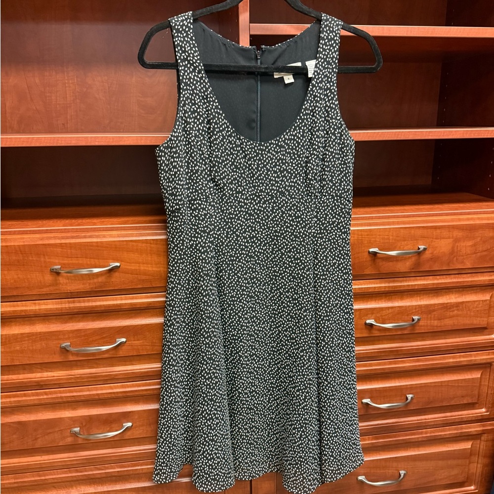 Like New Ann Taylor Sleeveless Black & White A Line Swing Dress